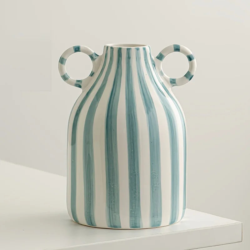 Chic Dual-Handle Ceramic Vase