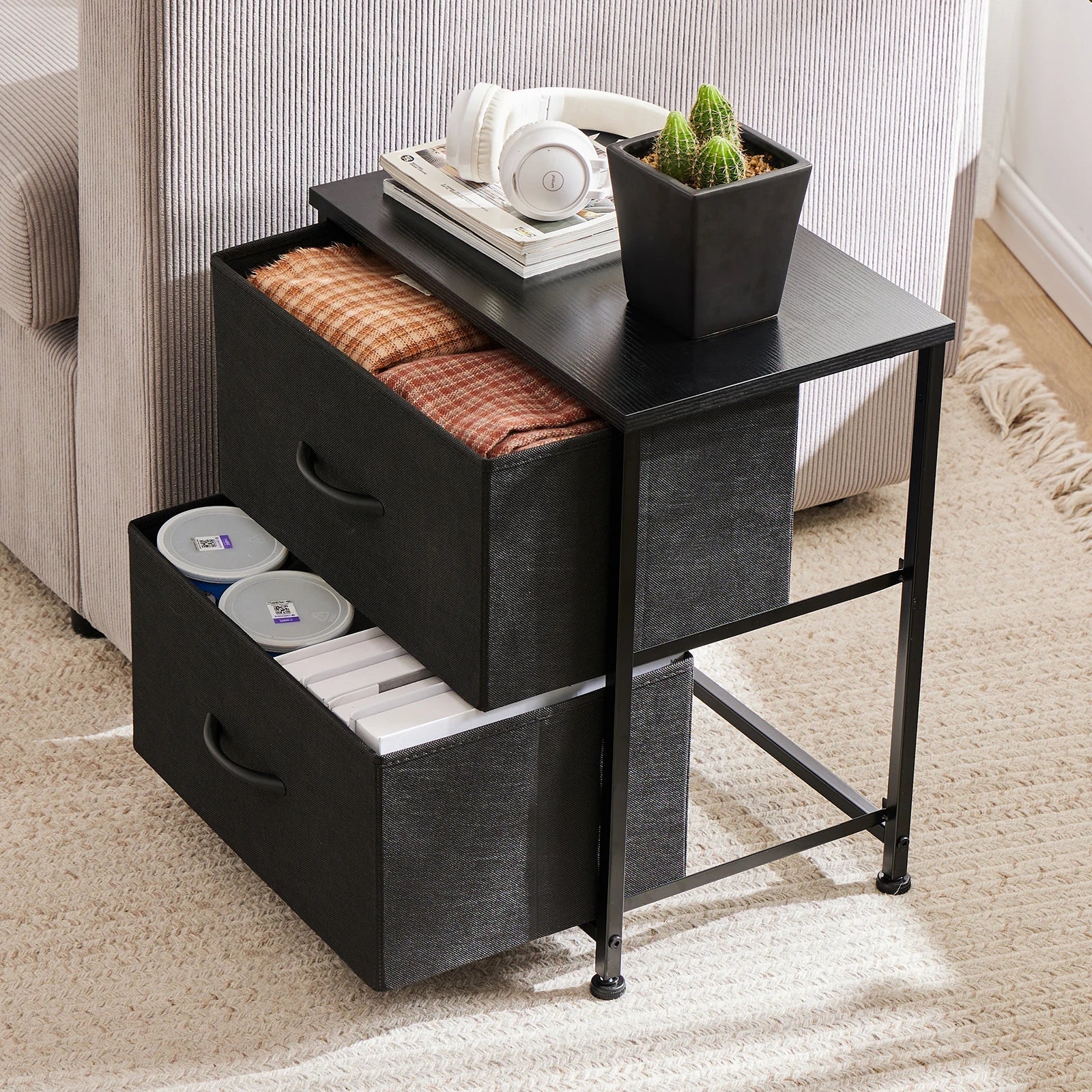 Elegant Bedside Organizer Table