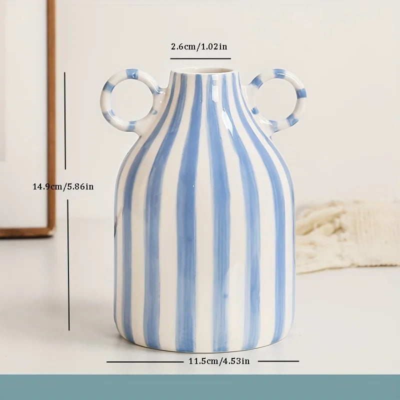 Chic Dual-Handle Ceramic Vase
