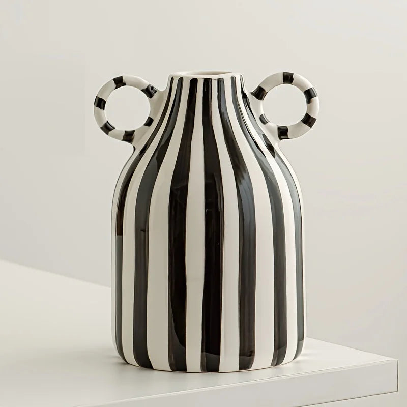 Chic Dual-Handle Ceramic Vase